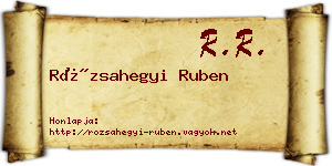 Rózsahegyi Ruben névjegykártya